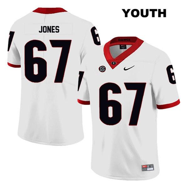 Georgia Bulldogs Youth Caleb Jones #67 NCAA Legend Authentic White Nike Stitched College Football Jersey YZP4556BH